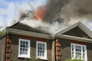 fire damaged house